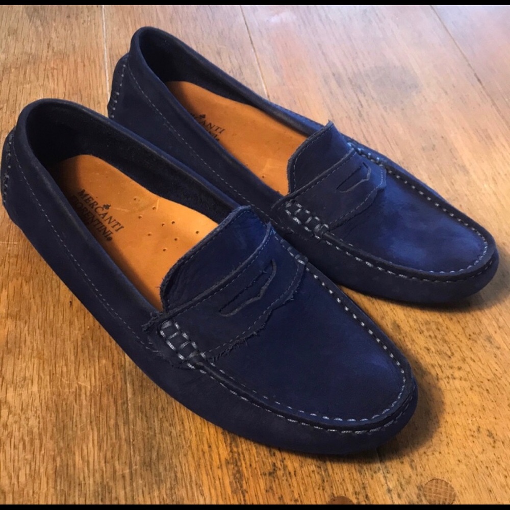 Mercanti Fiorentoni Blue Loafers 6 Suede